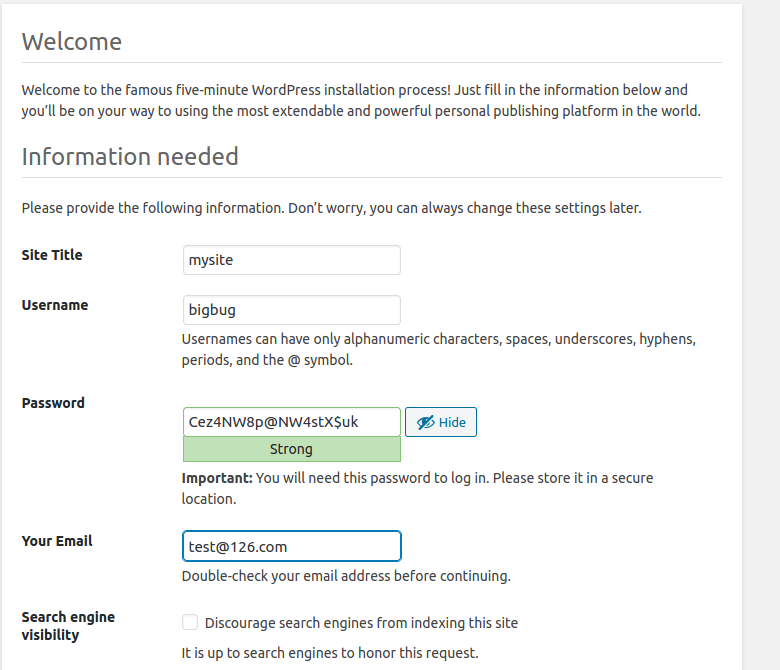 Wordpress User Configuration